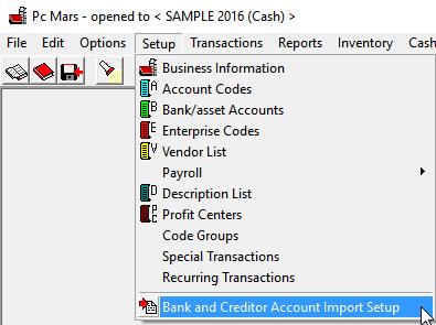Bank Statement Download, Setup & Overview: This new feature adds the capability to download bank statements and credit statements (such as credit cards or farm credit) into PcMars via CSV (Comma