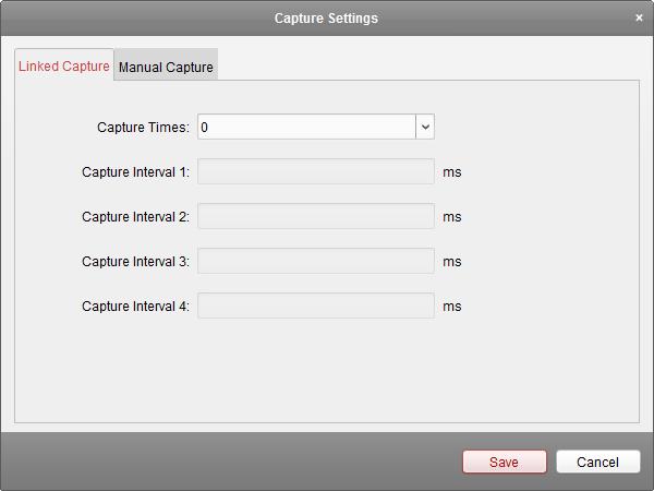 Linked Capture 1. In the Edit Access Controller interface, click Capture Settings button to enter the capture settings interface. 2. Select the Linked Capture tab. 3.