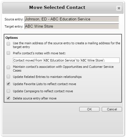 This option will delete the contact with the previous company in Outlook. In this release, the options in the Move Selected Contact dialog have been changed to become sticky across the sessions.