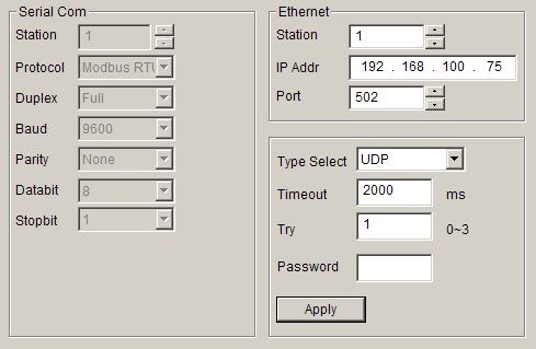 DataSite Flow Configuration Utility (DS FloConfig) 113 2. If you have chosen UDP, set up the parameters for the TCP/IP connection.