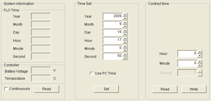 DataSite Flow Configuration Utility (DS FloConfig) 121 Configure FLO RTC Settings The FLO RTC settings allow you to read the real-time clock (RTC) of the DataSite controller, calibrate the RTC, and