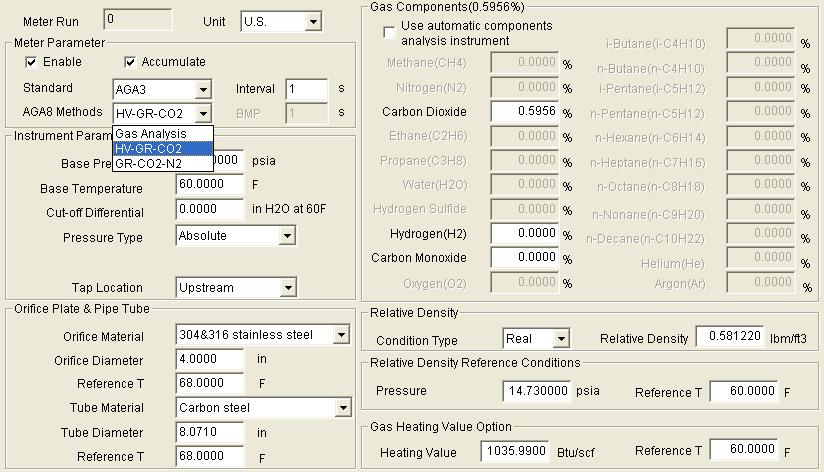 146 DataSite Flow Configuration Utility (DS FloConfig) Configure Parameters for the HV-GR-CO2 Method Follow these steps to calculate gas flow using the HV-GR-CO2 method. 1.