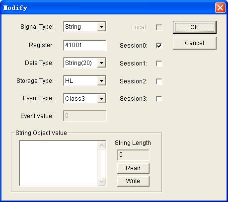 For example, if you want to change the register address for a data point, click Modify and enter the new value in the Modify