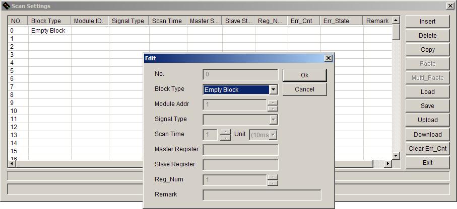 DataSite Configuration Settings Utility (DS Settings) 41 Edit a Scan Block Follow these steps to edit a scan block. 1. In the Scan Settings dialog box, double-click the scan block you want to edit.