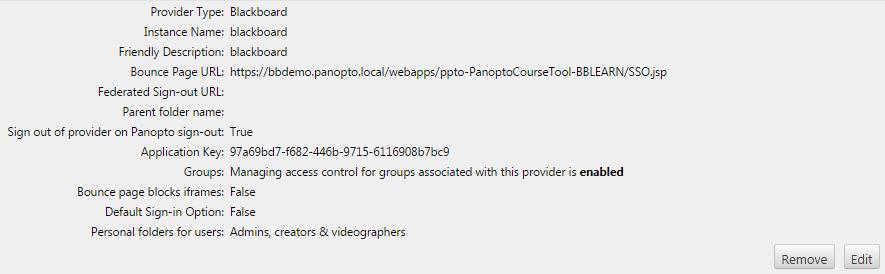 Figure 15 2.15. We recommend leaving your Panopto web page open with this Application Key or copying/pasting the key for easy access during the next step.