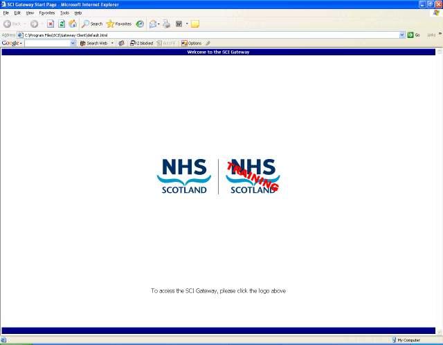 Accessing SCI Gateway You can connect to SCI Gateway through this link https://www.scigw.scot.nhs.uk/web. The link will take you directly to the log on page.