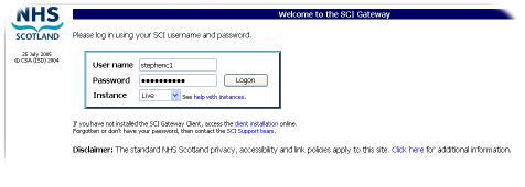 Passwords & Security When you log onto SCI Gateway you are establishing a connection over the NHSNet, therefore you will need a user name and password for security purposes.