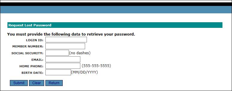 Forgotten Password If you forget your home banking password, click forgot password link. You will need to complete the required fields to have your password emailed to the email address on file.