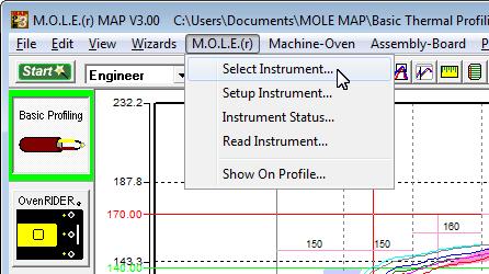 3. On the M.O.L.E. menu, click the Select Instrument command. 4.