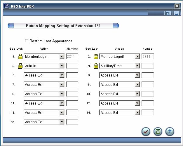 Chapter 5 InterPBX Management Website 45 Button Mapping The programmable buttons on IP phones can be assigned as a specific CO line, CO Line Group, an Extension, or other common functions such as