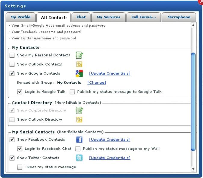 Social Networking Virtual Office Online allows you to integrate Facebook and Twitter into your 8x8 Virtual Office experience. Notes: 1.