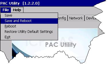PAC Utility, then reboot IWSPAC to apply the new