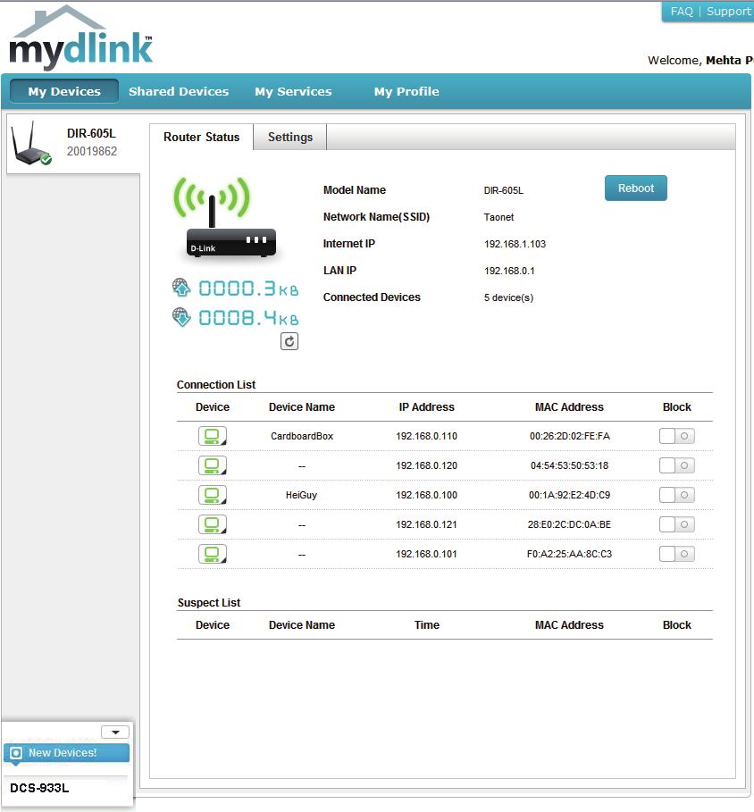 Section 2 - Installation Check Your mydlink Account Open a web browser and login to your mydlink account.