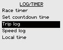 Trip logging The trip log display shows: - - accumulated total distance