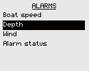 Depth alarm The depth alarm can be set up for deep and shallow water limits. An anchor alarm can be activated to warn if the boat is drifting.