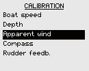 Apparent wind offset Any residual error in the apparent wind angle display can be corrected manually by entering the required offset.