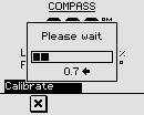 automatic compass calibration An information window will be displayed while the calibration procedure is running.