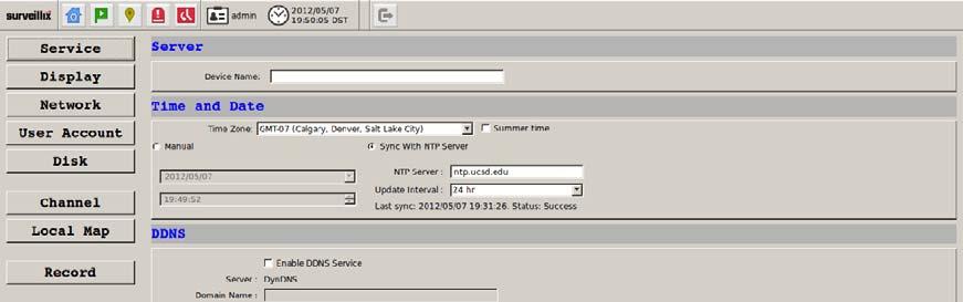 176 ESV16 User s Manual NVR Configuration (VGA output Interface)