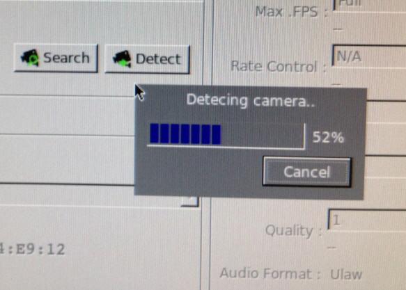 Click "Detect" to retrieve camera's settings. The progress will be displayed.