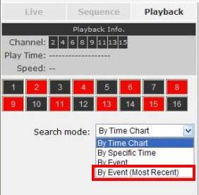 62 ESV16 User s Manual Search by event (Most Recent) This function quickly displays the most