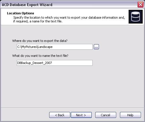 : Click Database Export Database and use the Database Export Wizard to export the data to a
