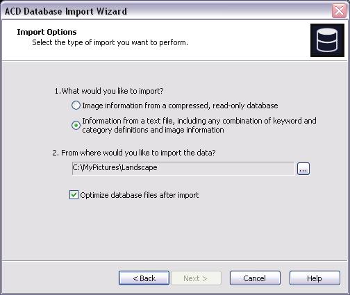 Click Database Import Database and use the Database Import Wizard to import the data