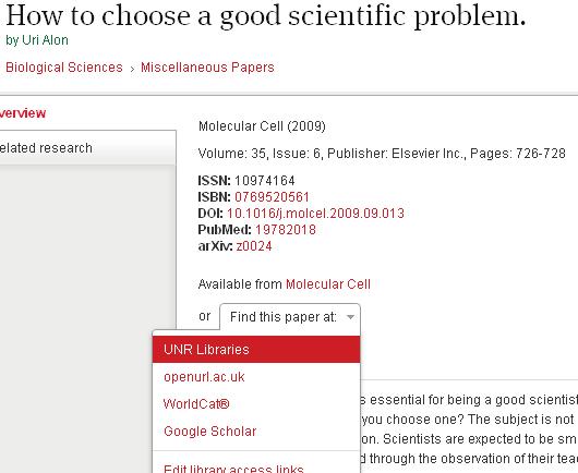 Adding OpenURL resolver endpoints Adding OpenURL resolvers to the MIE group will automatically make them available on Mendeley paper pages to all the group members.