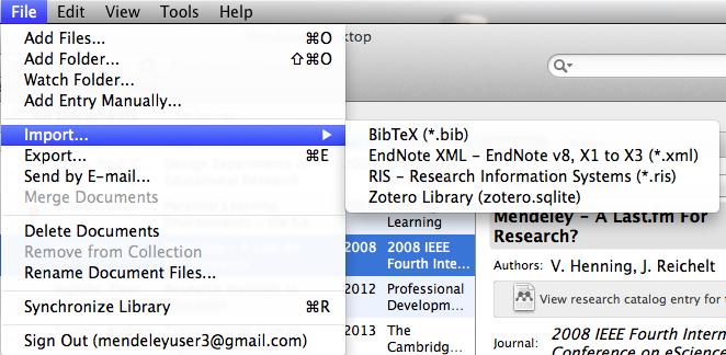 Organize Adding documents Select a file or folder to add from your computer Import your references from BibTex, Endnote, RIS or Zotero Watch