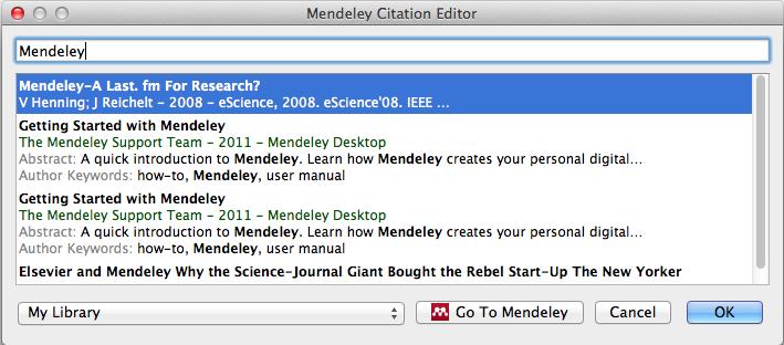 select manually from your Mendeley