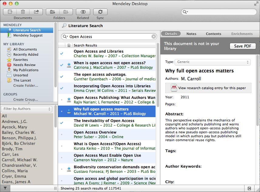 Discover Literature search in Mendeley Desktop Search the Mendeley catalogue Find new research easily.