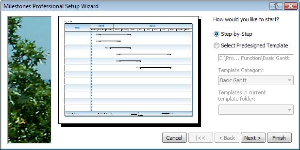 Schedule Setup Wizard To launch the Milestones Simplicity Setup Wizard, choose File Files and Templates: Open and Save Options Wizard.