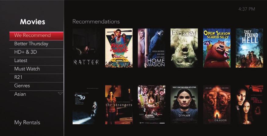 Easy Access Big movie buff? Be spoilt for choice with over 600 exciting movies! Video on Demand Complete access to Singapore s largest VOD library 1.