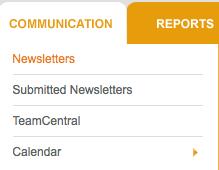 Communication The COMMUNICATION tab includes the communication features of GOLD. You can create and view newsletters and calendars, and approve individuals access as TeamCentral members.