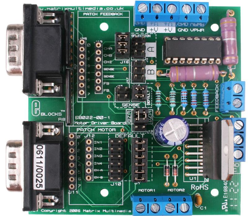 About this document This document concerns the EB022 E-blocks motor driver board. 1. Trademarks and copyright PIC and PICmicro are registered trademarks of Arizona Microchip Inc.