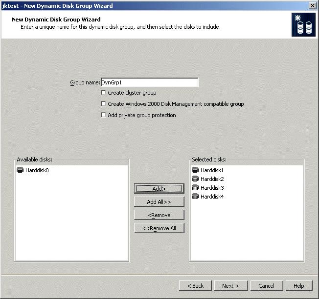 Creating a New Dynamic Disk Group Creating a New Dynamic Disk Group Note A disk must have a signature on it before it can be used. See Chapter 5 of the Volume Manager 3.