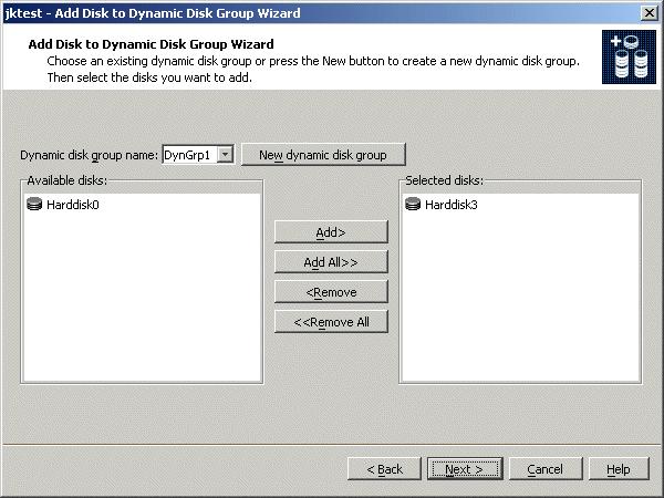 Adding a Disk to a Dynamic Disk Group Adding a Disk to a Dynamic Disk Group If you want to add more disks to a dynamic disk group after the group is created, use the Add Disk to Dynamic Disk Group