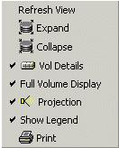 Exploring the GUI The commands in Disk View include Refresh View, Print, Show Legend, and five options for different views of the selected disks: Expand, Collapse, Vol Details, Full Volume Display,