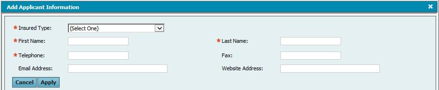 e-mail address is listed when adding applicant