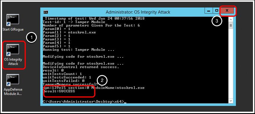 Execute the OS Integrity Attack 1.