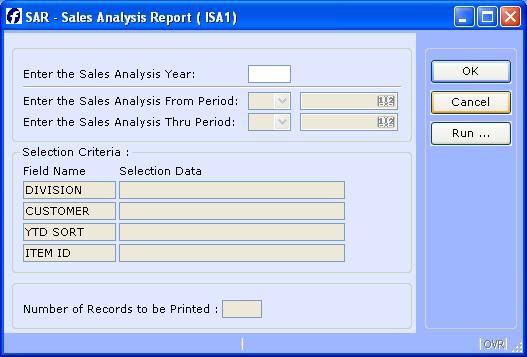 ISA1- ITEM SALES ANALYSIS 1 Introduction The Item 1 program is similar to ISA, except that the report shows sales information by Division by Customer by Item.
