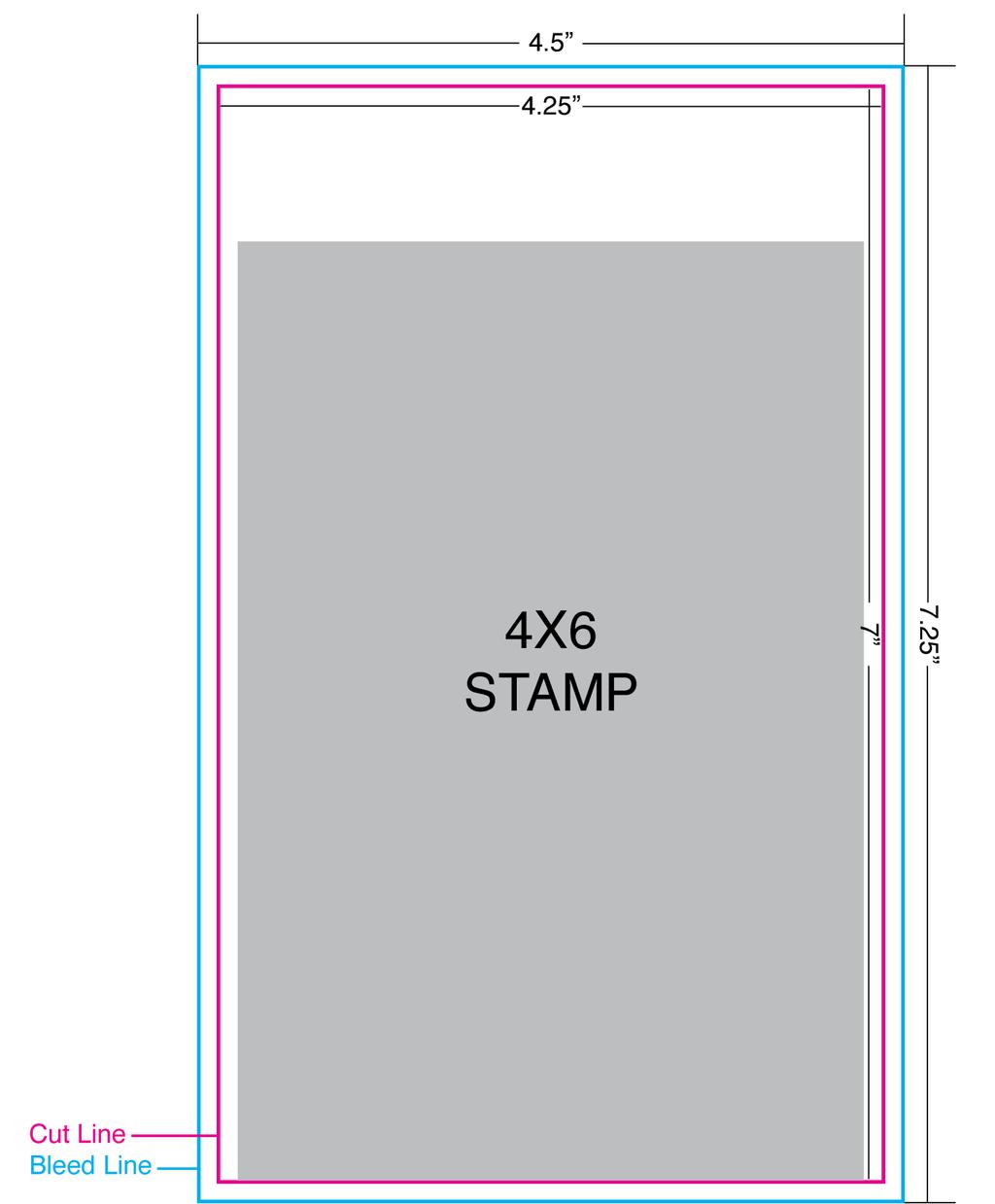 Templates for Inserts: Below is an example of a 4x6 insert template. Each size stamp set has a corresponding insert template which is downloadable.