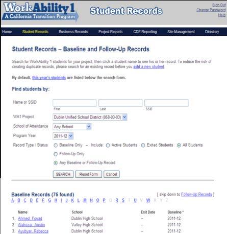 Follow-Up Records are listed at the bottom of the