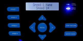 Programming - Speeds 1-4 1. Press the button until Speeds Menu appears (fig 49). There are four (4) Speed buttons that can be set. Press the button to enter Speeds Menu. 2.