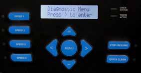 Diagnostics 1. Press the Menu button until the Diagnostic screen appears (fig 54). This menu provides important information about the performance of the pump that can be used during troubleshooting.