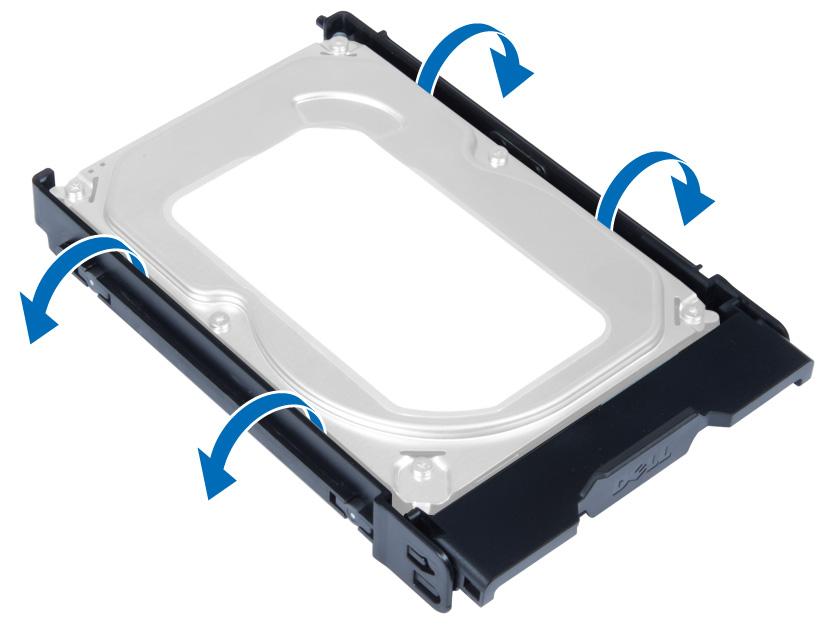 Lift the hard drive in an upward direction to remove