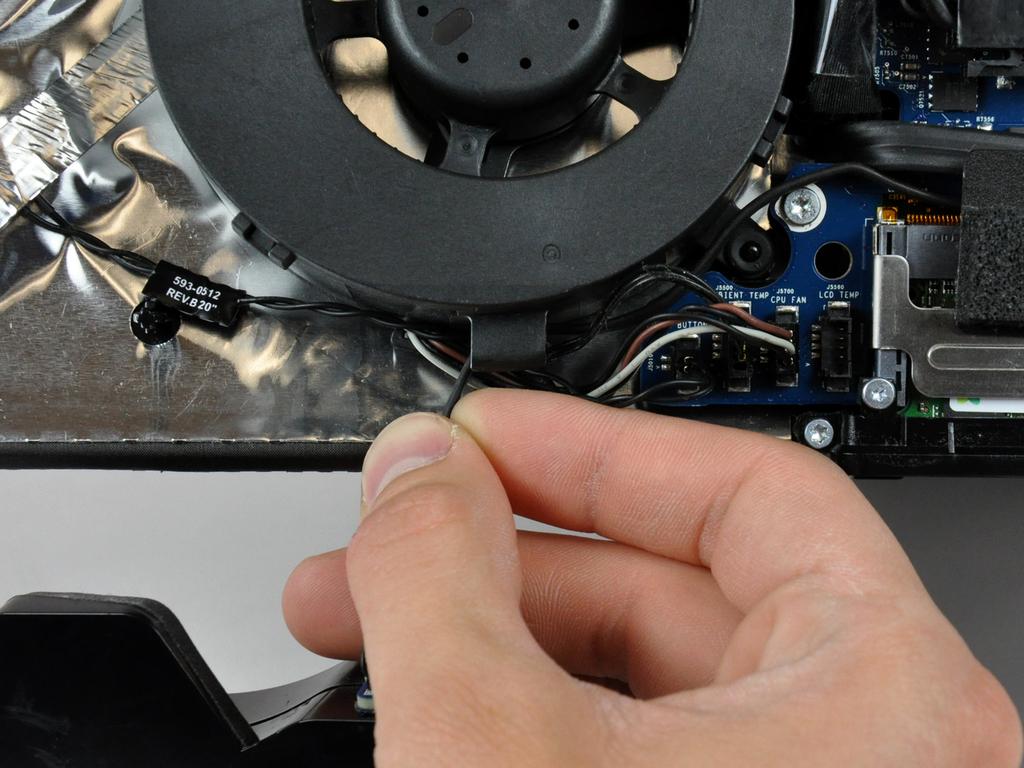 Step 13 If necessary, de-route the CPU fan and ambient temperature sensor cables from the