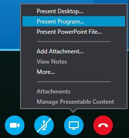 2. Select Present Desktop from the menu. Everyone in the meeting immediately sees your desktop. Sharing controls appear at the top of your screen.