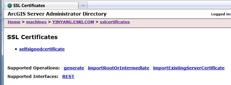 Using a CA-signed certificate Can see the automatically generated certificate Operations - generate creates a new one -