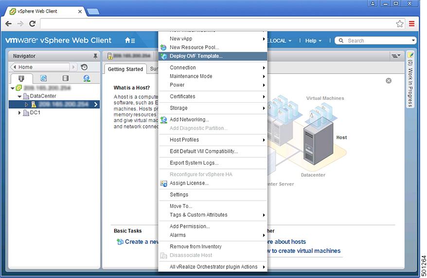 Installing the Cisco AVS Using Cisco VSUM Step 4 From the Actions menu, choose Deploy OVF Template.