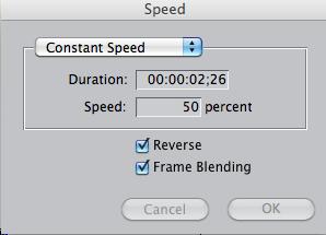 CHANGE MOTION SPEED Fast Motion a Shot: Double click on the shot in the timeline.